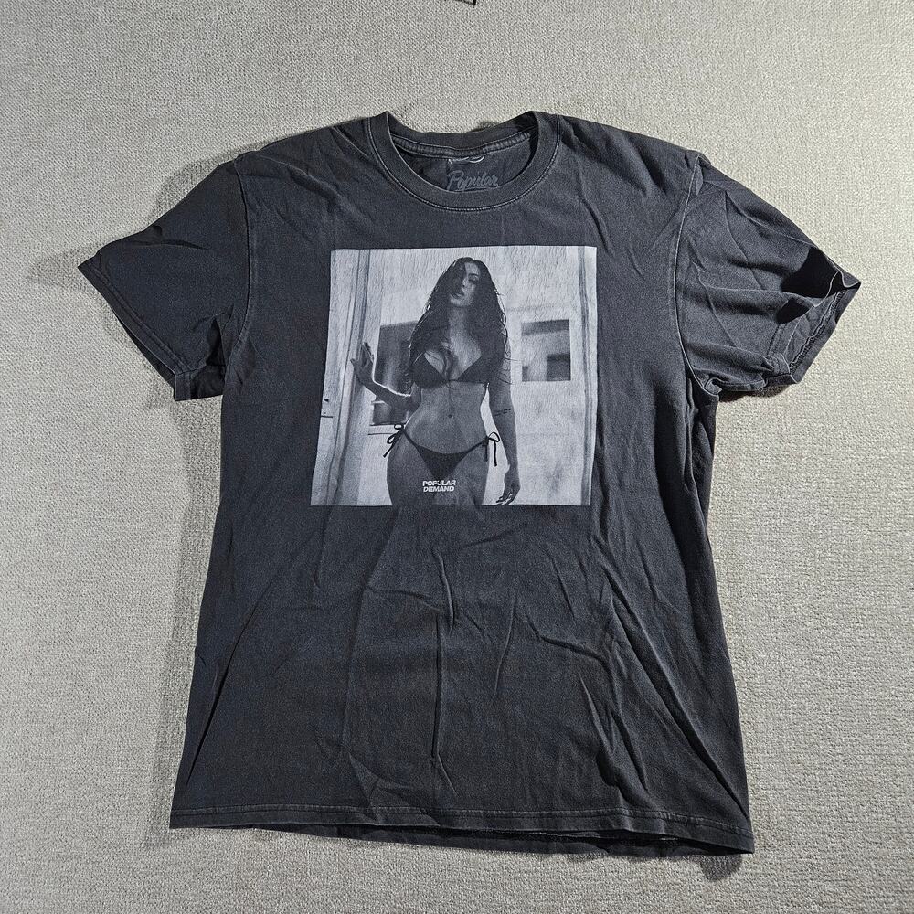 Popular Demand Black T Shirt Mens Medium Streetwear Graphic Casual Tee